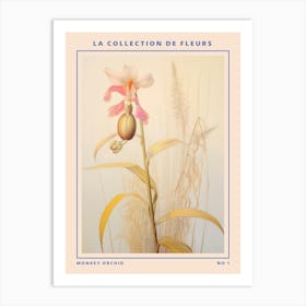 Monkey Orchid French Flower Botanical Poster Art Print