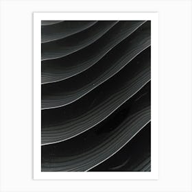 Black Wavy Lines Art Print