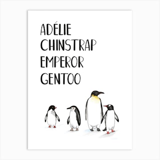 Atypical Penguins Art Print