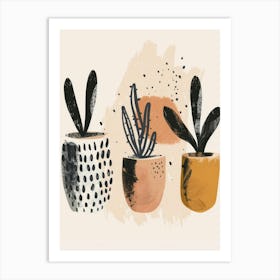 Three Potted Plants 2 Art Print