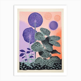 Colourful Botanical Risograph Style 39 Art Print