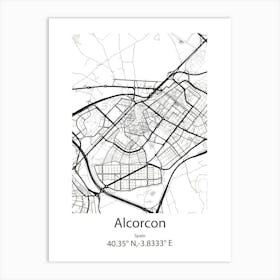 Alcorcon,Spain Minimalist Map Art Print