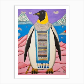 Maximalist Animal Painting Emperor Penguin Art Print