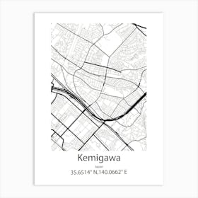 Kemigawa,Japan Minimalist Map Poster