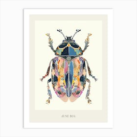 Colourful Insect Illustration June Bug 13 Poster Art Print