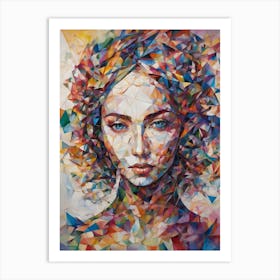 Geometric Portrait Of A Woman Art Print