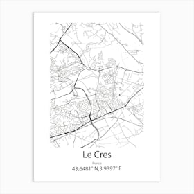 Le Cres,France Minimalist Map Art Print