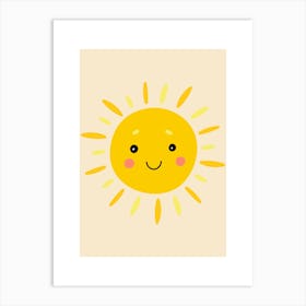 Kawaii Sun Art Print