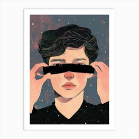 Boy Covering His Eyes Art Print