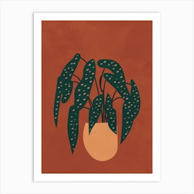 Boho Terracotta Begonia Art Print