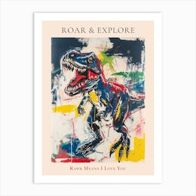 Graffiti Abstract T Rex Painting 1 Poster Art Print