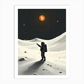 Bitcoin On The Moon Art Print