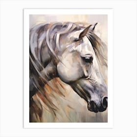 White Horse Head Painting Close Up 2 Art Print