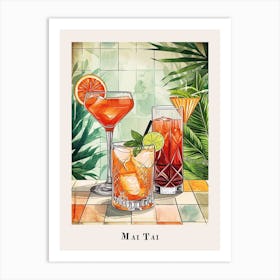 Mai Tai Watercolour Poster 1 Art Print