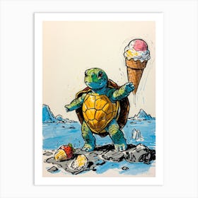 Turtle Ice Cream 2 Art Print