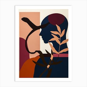 Person Minimal Silhouette Collage Art Print