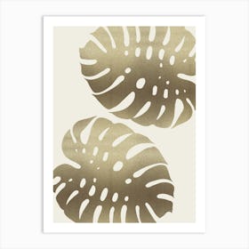 Golden tropical leaf 10 Art Print