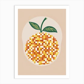 Pixel Orange Art Print