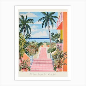 Poster Of Palm Beach, Aruba, Matisse And Rousseau Style 3 Art Print