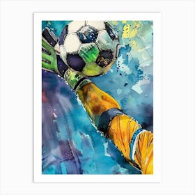 Football Player Watercolor Art (1) Art Print