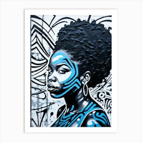 Graffiti Mural Of Beautiful Black Woman 52 Art Print