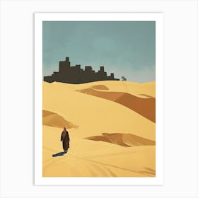 Man In The Desert, Arabi Minimalism Art Print