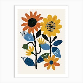 Painted Florals Sunflower 1 Art Print