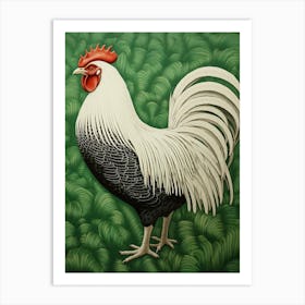 Ohara Koson Inspired Bird Painting Rooster 1 Art Print