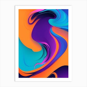 Abstract Colorful Waves Vertical Composition 87 Art Print