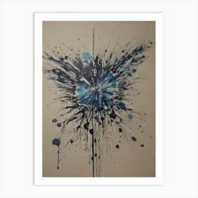 Blue Splatter Art Print