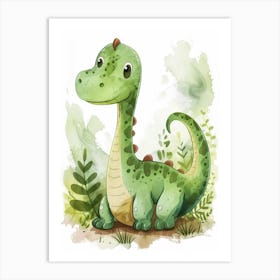 Cute Spot Pattern Dinosaur Cartoon  3 Art Print