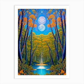 Moonlight In The Forest 2 Art Print