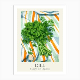 Marche Aux Legumes Dill Summer Illustration 3 Art Print