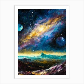 A Galaxy View From The Surface Of An Alien Planet 1 Art Print