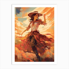 Cowgirl Impressionism Style 3 Art Print