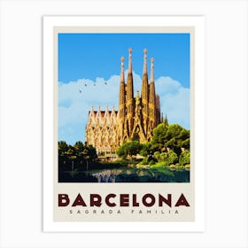 Barcelona Spain Travel Poster Art Print