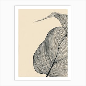 Leaf In Black And White 1 Art Print