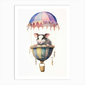 Baby Opossum 2 In A Hot Air Balloon Art Print