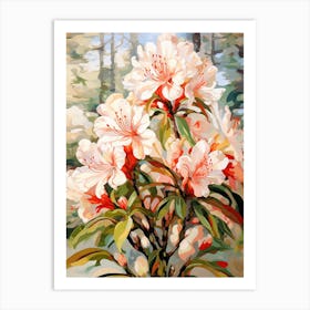 Azalea Flower Still Life Painting 2 Dreamy Art Print