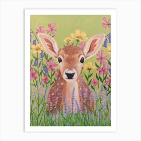 Deer In Garden Art Print