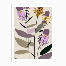 Ironweed Wildflower Modern Muted Colours 1 Art Print