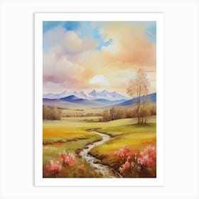 Sunset In The Mountains 5 Art Print