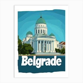 Aihrgdesign A 1970s Inspired Travel Poster For Belgrade 3 Art Print