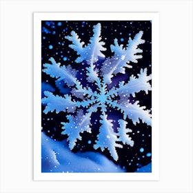 Fernlike Stellar Dendrites, Snowflakes, Pop Art Photography 1 Art Print