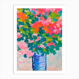 Pink Blooms Matisse Inspired Flower Art Print