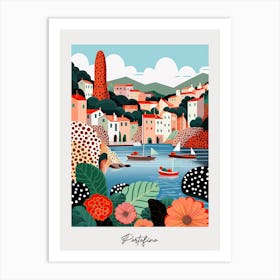 Poster Of Portofino, Italy, Illustration In The Style Of Pop Art 2 Art Print