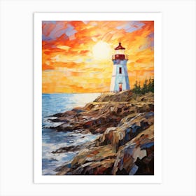 Sunset At The Lighthouse Art Print