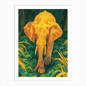 Elephant In The Jungle 5 Art Print