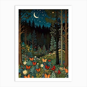 William Morris Night In The Forest 15 Art Print