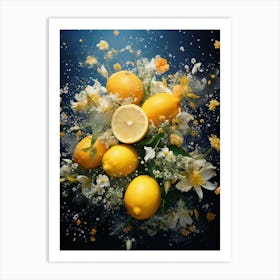 lemons surrealism 1 Art Print